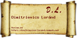 Dimitrievics Loránd névjegykártya